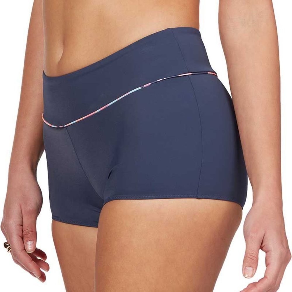 NWT Roxy Women's Fitness Shorty Bikini Bottoms Size Medium Navy Blue $45 4C447